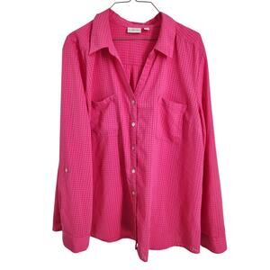 Kim Rogers Pink Button Down Top - Women's Size XL